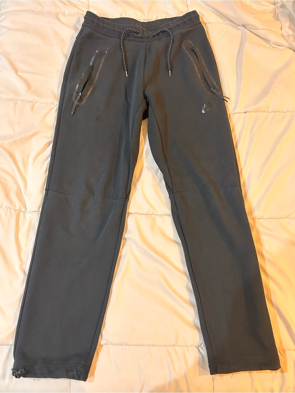 Nike Kids Dark Gray/Black Jogger Sweatpants with Zippers